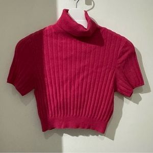 Lovers + Friends Pink Short-sleeve Turtleneck XS